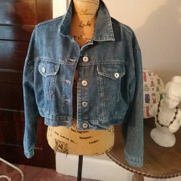 cropped denim bolero jacket
